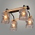 Люстра XA1567B/4 BK+WOOD черный/дерево 4х60W E27 d340 h235, HN24