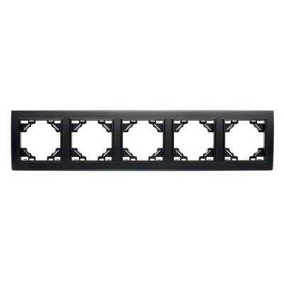 Рамка пятиместная горизонтальная, серия Эрна, PFR00-9005-03, черный