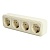 Розетка 4-местная с/з, 250В, 16А, IP20, PST16-61-20, слоновая кость, серия БРЕСТ