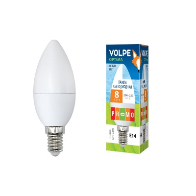 Лампа светодиодная UNIEL LED-C37-8W/NW/E14/FR/O картон