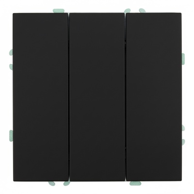 Выключатель 3-клавишный (механизм), 250В, 10А, серия Эмили, RSW10-5108-05, черный уголь, soft touch