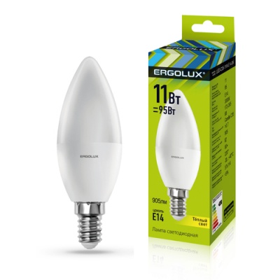 Лампа Ergolux LED-C35-11W-E14-3K Свеча 172-265V