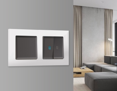 AF220104 Рамка ALFA Techno (Белый глянец) 4-ая