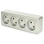 Розетка 4-местная б/з, серия София, 250В, 10А, IP20, MST10-14-03, серебро (4/80)