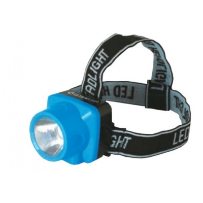 Фонарь ULTRAFLASH LED5374 налобный аккум 220В, голубой, 0.4 Ватт  LED, 1 реж, пласт, бокс (1/10/120)