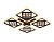 Светильник Ambrella FA287/4 CF/TI кофе/янтарь 116W 750*750*80 (ПДУ РАДИО 2.4G)