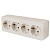 Розетка 4-местная с/з, серия София, 250В, 16А, IP20, MST16-14-04, слоновая кость (3/60)