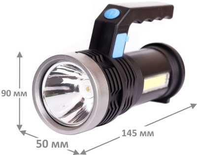 Фонарь ULTRAFLASH LED53765 4В, черн., 2LED, 3 Вт, 4 реж, USB, бокс
