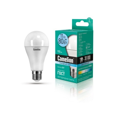 Лампа CAMELION LED11-A60/845/E27 220V 11W (1/10/100)