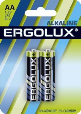 Батарейка Ergolux LR6 Alkalin BL-2, 1.5В (2/20/360)