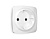 OP1070 Лицевая панель OMEGA (Белый глянец) для электрической розетки с/з со шторками QUANT