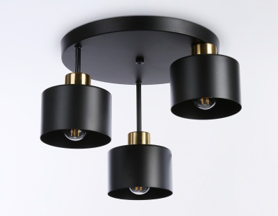 Светильник подвесной в стиле лофт Ambrella TR8121/3 BK/BS черный/латунь E27*3 max 40W D370*265