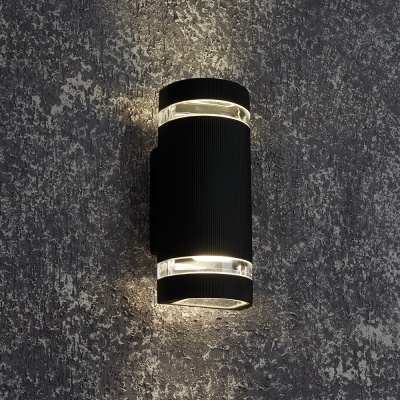 Светильник FERON DH1702 230V без лампы 2*GU10, 110*105*230мм, черный (на стену вверх/вниз)