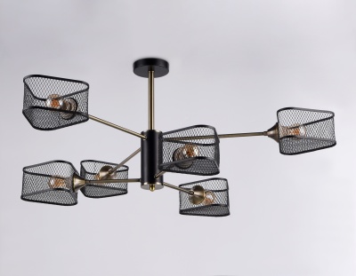 Люстра подвесная Ambrella TR80172/6 SB/BK бронза/черный E27/6 max 40W D950*375