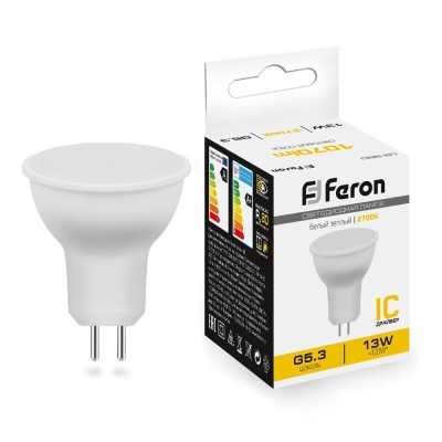 Лампа светодиодная FERON LB-960 13W 230V G5.3 2700K MR16