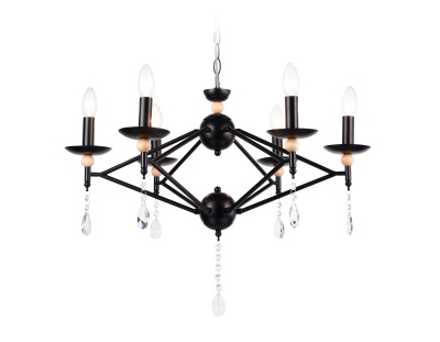 Люстра подвесная Ambrella TR9597/6 BK черный E14/6 max 40W D660*880