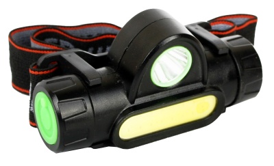 Фонарь ULTRAFLASH E1340 налобный акк 3,7В черный XPE+COB LED, 3 Ватт, 2 реж., магнит, бокс