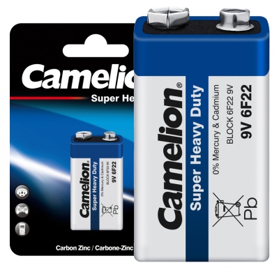 Батарейка CAMELION 6F22 Blue BL-1, 9В (12/240)