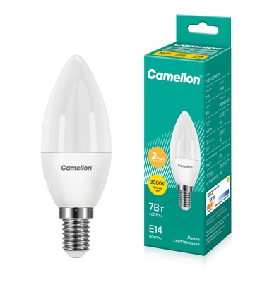 Лампа CAMELION LED7-С35/830/E14 220V 7W (1/10/100)