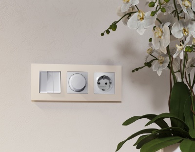 AF220333 Рамка ALFA Techno (Бежевый матовый) 3-ая