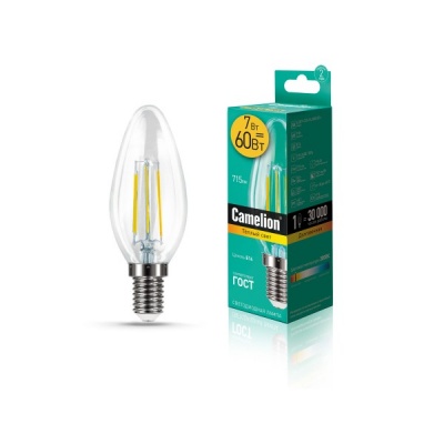 Лампа CAMELION LED7-C35-FL/830/E14 220V 7W ()