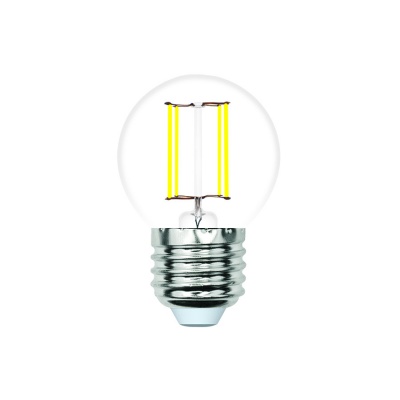 Лампа светодиодная филамент VOLPE LED-G45-4W/4000K/E27/CL/SLF серия Active