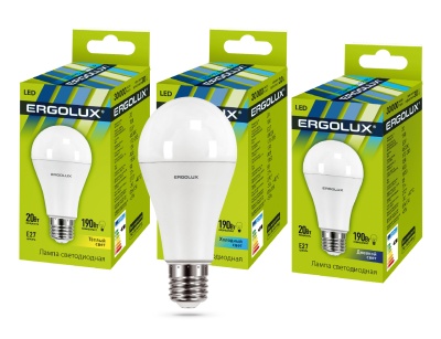 Лампа Ergolux LED-A65-20W-E27-3K ЛОН 172-265V