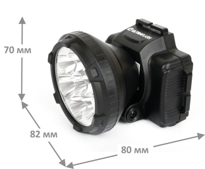 Фонарь ULTRAFLASH LED5362 налобный аккум., черный 7LED 2режима, пластик (1/100)