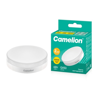 Лампа CAMELION LED6-GX53/830/GX53 220V 6W  (1/10/100)