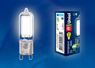 Лампа светодиодная UNIEL LED-JCD-4W/NW/G9/CL GLZ01TR прозрачная. Белый свет (4000К)