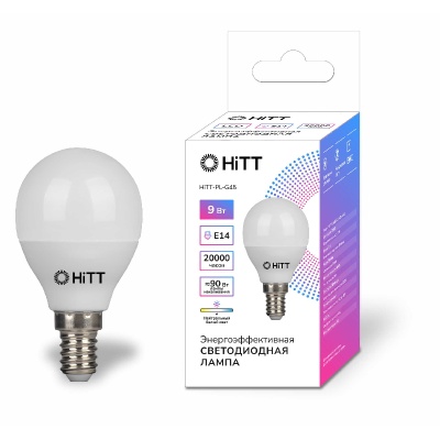 Лампа HiTT-PL-G45-9-230-E14-3000