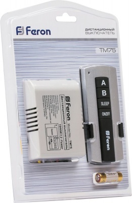Выключатель FERON TM75 1000W 230V 2-хканальный 30м с пультом управления (50)
