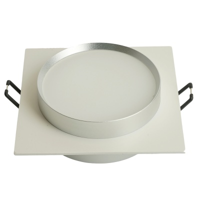 Светильник FERON DL506 15W 230V  GX53, квадрат, без лампы, белый + серебро