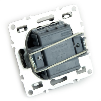 Выключатель 2-клавишный с индикатором (механизм), серия Эрна, PSW10-9102-03, черный