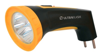 Фонарь ULTRAFLASH LED3804M аккум 220В, черный/желтый, 4 LED, SLA, пластик (5/80)