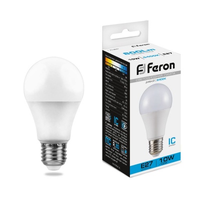 Лампа светодиодная FERON LB-92 13LED/10W 230V E27 6400K A60 (упаковка ПРОМО)