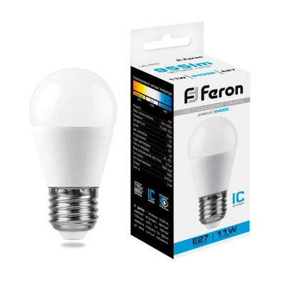 Лампа светодиодная FERON LB-750 11W 230V E27 6400K G45