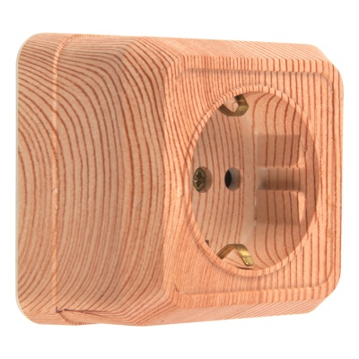 Розетка 1-местная с/з IP20 16А 250В, серия Альфа (керамика) сосна (1/200)