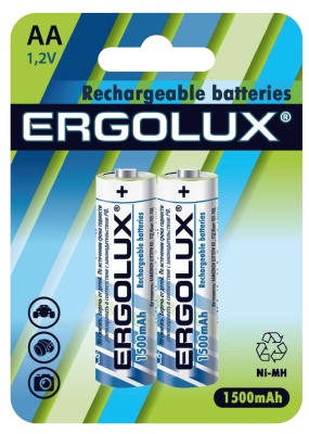 Аккумулятор Ergolux AA-1500mAh Ni-Mh BL-2, 1.2В