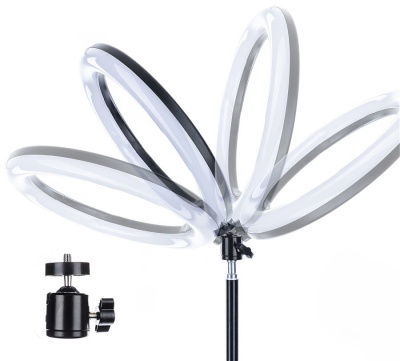 Светильник кольцевой CAMELION KD-810F C02 LED 10Вт, подставка для смартфона, напольн.на штативе