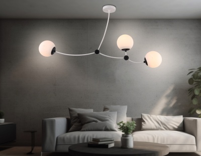 Люстра подвесная Ambrella TR2566/3 WH/BK белый/черный E27/3 max 60W 1130*150*540