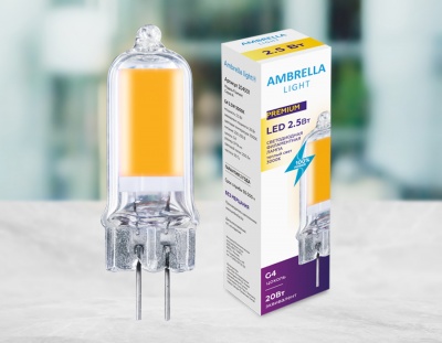Лампа Ambrella Filament LED G4 2,5W 3000K (20W) 220-230V