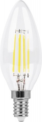 Лампа светодиодная FERON LB-68 4LED/5W 230V E14 4000K филамент свеча  диммируемая