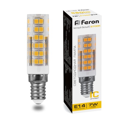 Лампа светодиодная FERON LB-433 7W 230V Е14 2700K 