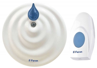 Звонок FERON E-374 36 мелодий белый, синий  IP20, 2*1,5V/АА (база)