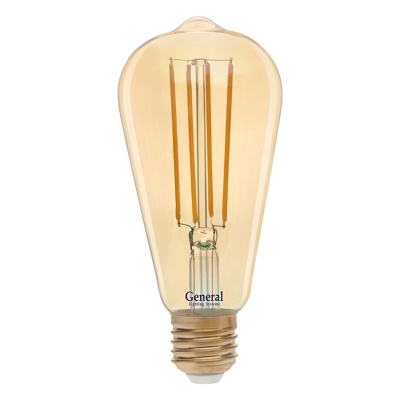 Лампа GLDEN-ST64S-10-230-E27-2700 Золотая 1/5/20