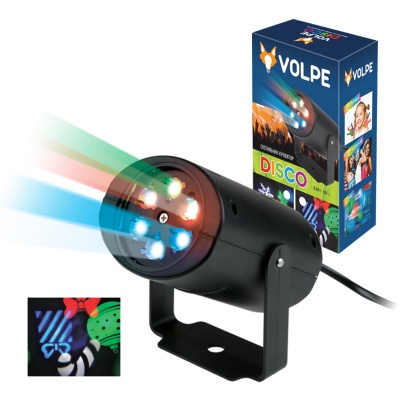 ULI-Q306 4W/RGB BLACK XMAS Светодиодный светильник-проектор. «Рождество», RGB. Кабель с вилкой