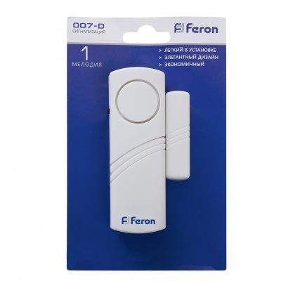 Звонок FERON 007-D (DB450) белый с сигнализацией (80)