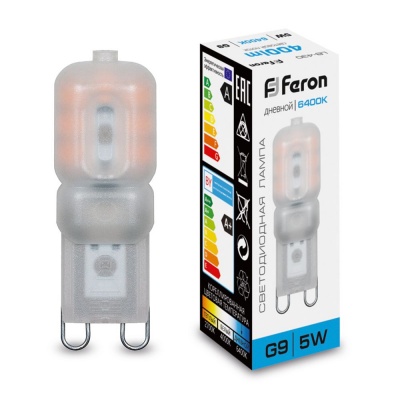 Лампа светодиодная FERON LB-430 14LED/5W 230V G9 6400K 16x47mm