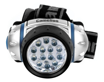 Фонарь CAMELION LED 5312-14F4 налобный, металлик, 14LED, 4 режима, 3хAAA в комплекте (1/6)